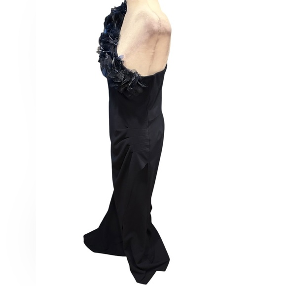 Xscape elegant navy one shoulder maxi dress size 14 - Picture 4 of 12